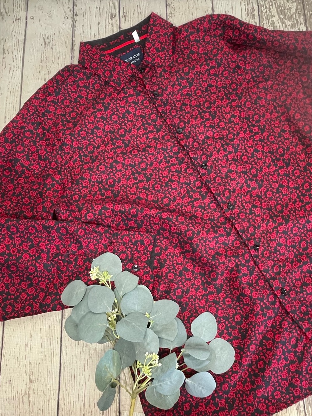Silver Stone Collection Modern Fit Floral Button Up Shirt